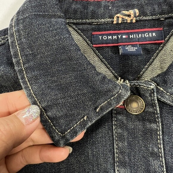 Tommy Hilfiger Women Dark Wash Denim Jean‎ Jackets Size S/P - Picture 3 of 14